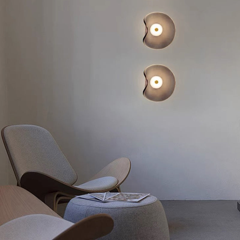 Modern Decorative Wall Light – Amber Smoked Glass & Metal Design