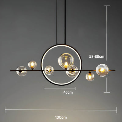 ELARA Modern Pendant Light – Sophisticated Ring & Glass Globe Design