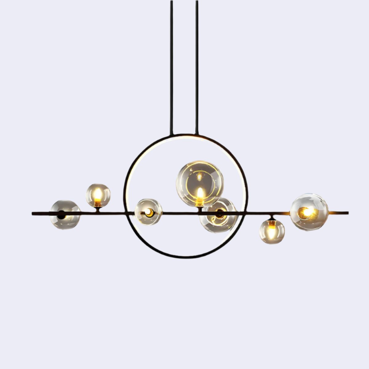 ELARA Modern Pendant Light – Sophisticated Ring & Glass Globe Design