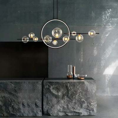 ELARA Modern Pendant Light – Sophisticated Ring & Glass Globe Design