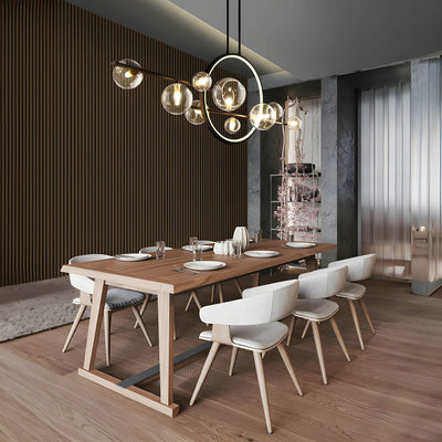 ELARA Modern Pendant Light – Sophisticated Ring & Glass Globe Design