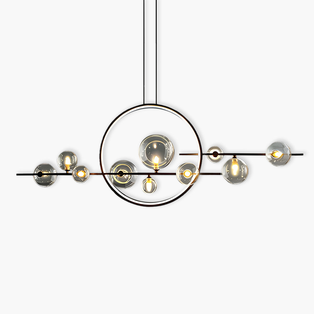 ELARA Modern Pendant Light – Sophisticated Ring & Glass Globe Design