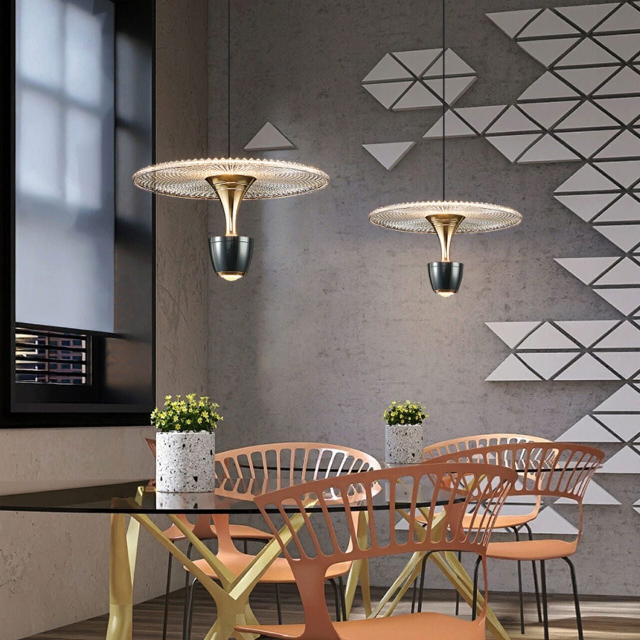 Modern LED Disc Pendant Light – Sleek & Elegant Statement Piece