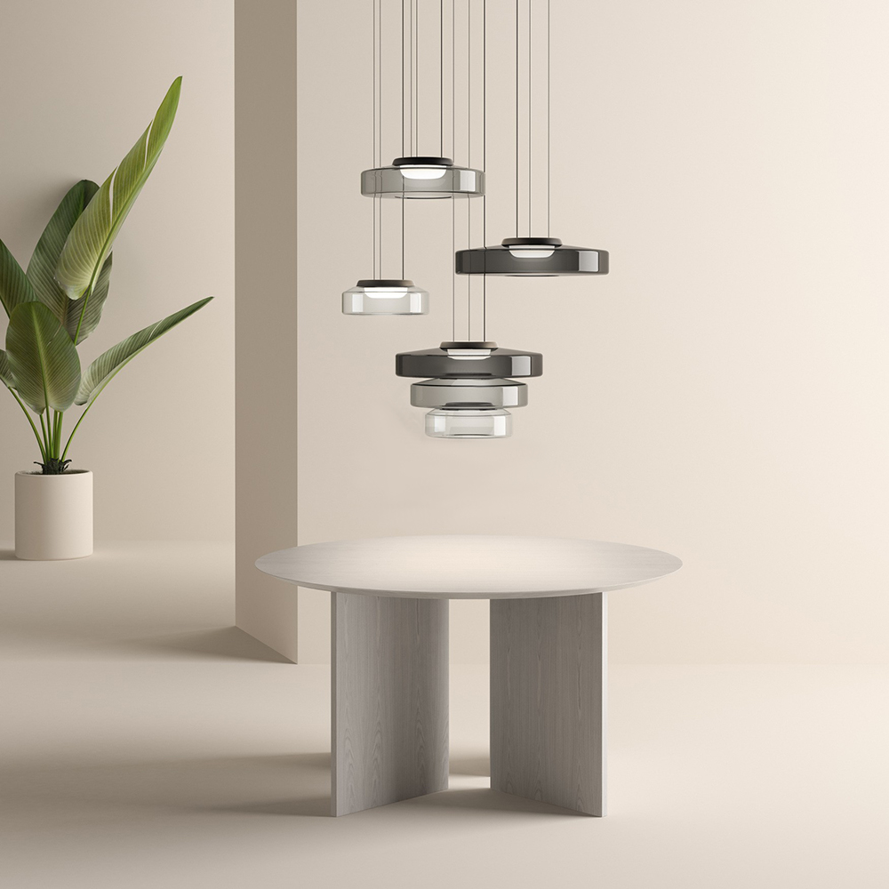 Moon Pendant Light – Elegant Glass Hanging Lamp with Adjustable Suspension (12W LED, Warm Light)