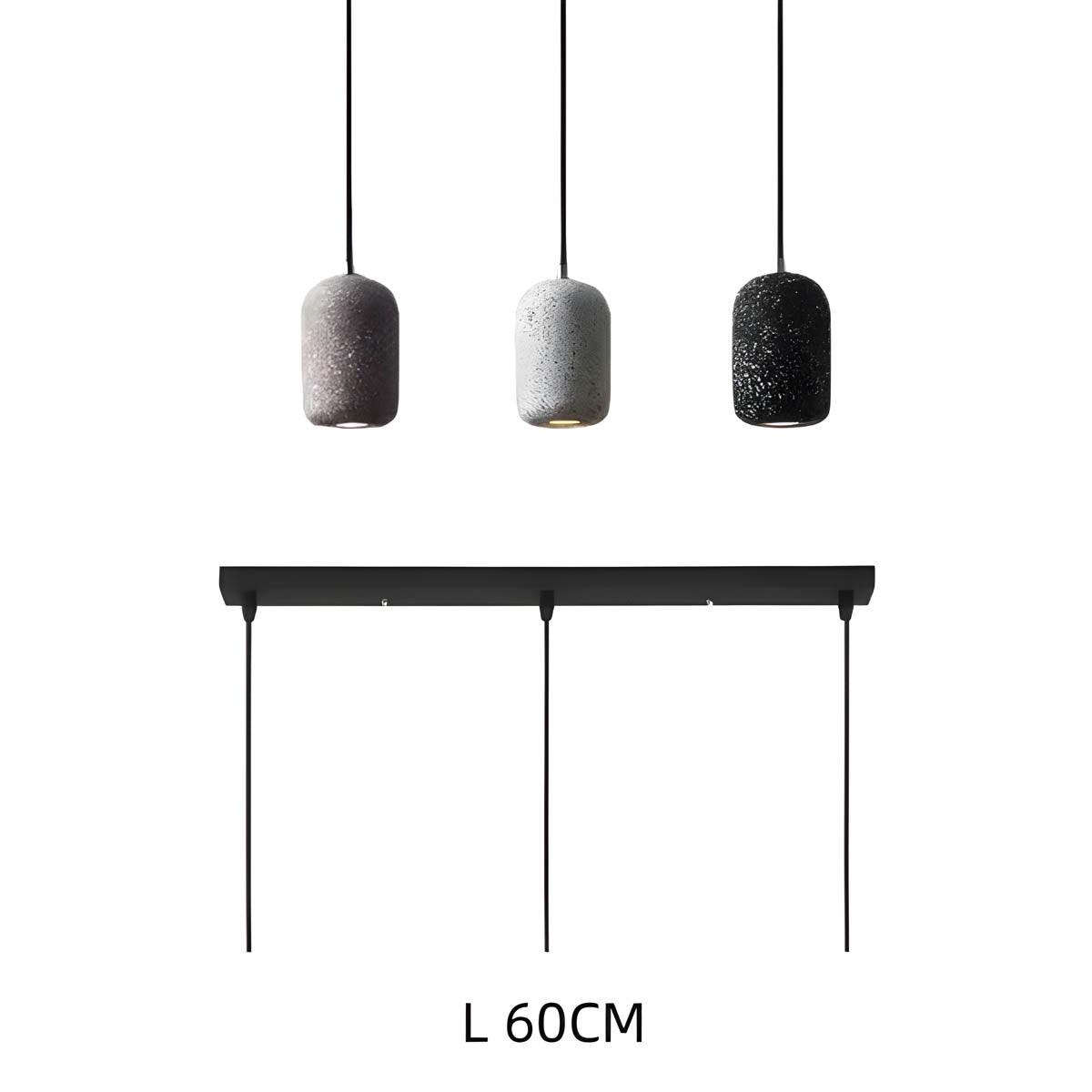 Ferro Industrial Pendant Light – Minimalist Concrete & Glass Hanging Lamp