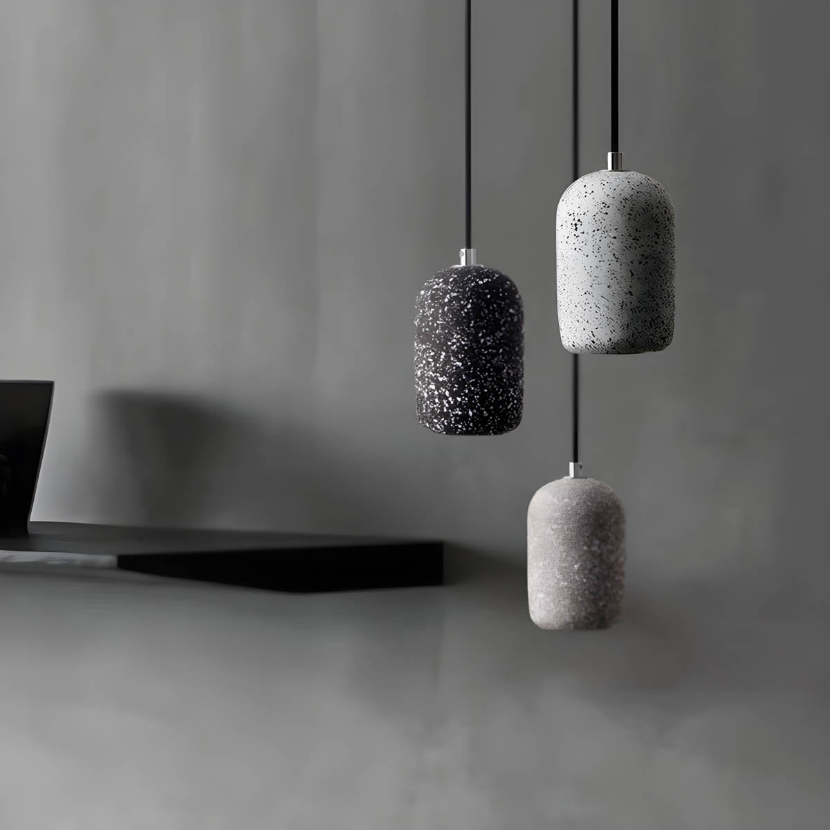 Ferro Industrial Pendant Light – Minimalist Concrete & Glass Hanging Lamp
