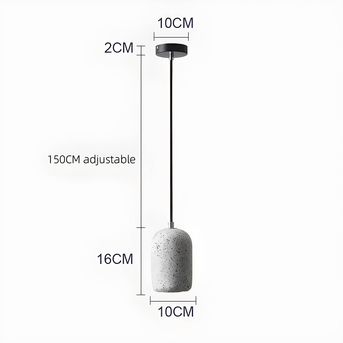 Ferro Industrial Pendant Light – Minimalist Concrete & Glass Hanging Lamp