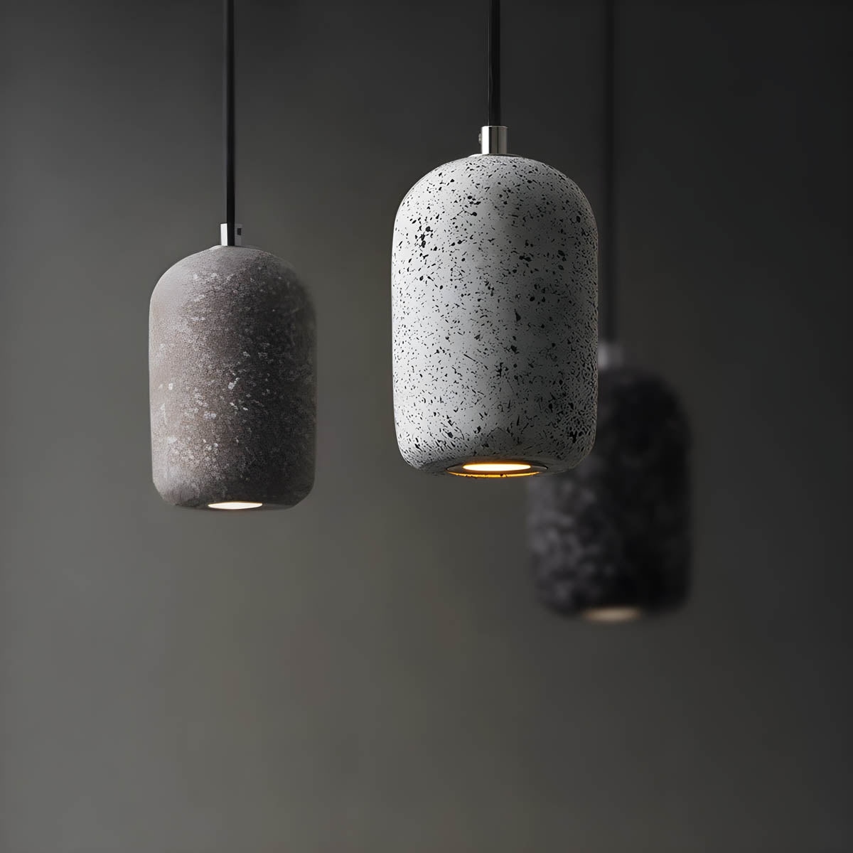 Ferro Industrial Pendant Light – Minimalist Concrete & Glass Hanging Lamp