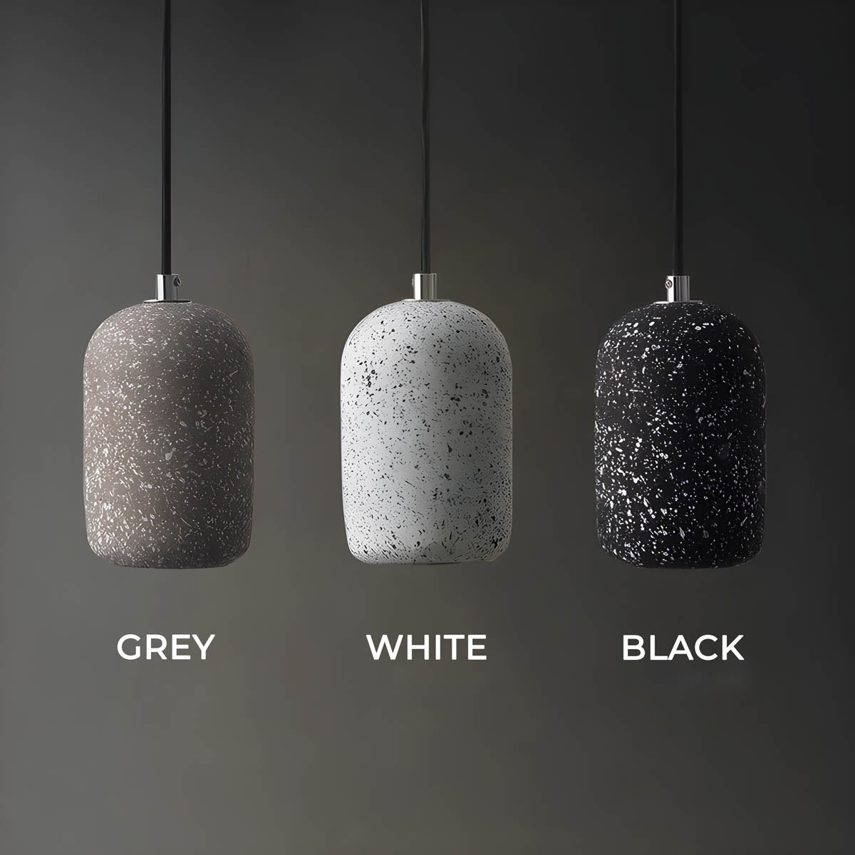 Ferro Industrial Pendant Light – Minimalist Concrete & Glass Hanging Lamp