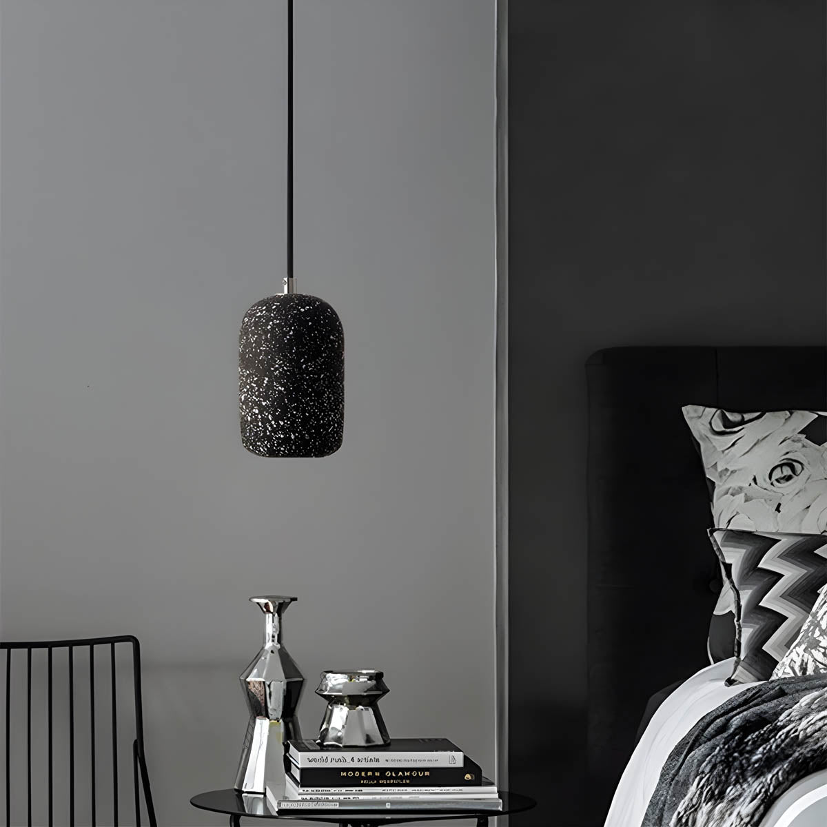 Ferro Industrial Pendant Light – Minimalist Concrete & Glass Hanging Lamp