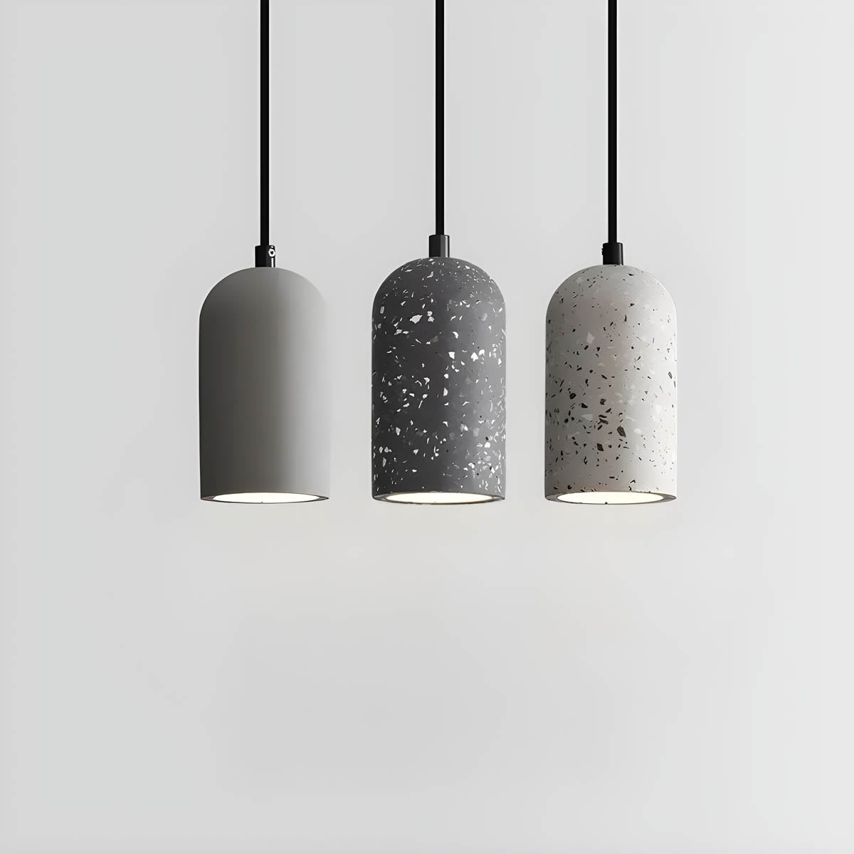 FORGI Concrete Pendant Light – Industrial LED Hanging Lamp (G4, Adjustable Height)