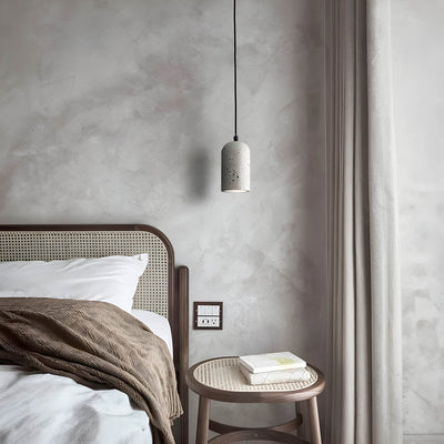 FORGI Concrete Pendant Light – Industrial LED Hanging Lamp (G4, Adjustable Height)