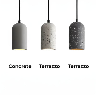FORGI Concrete Pendant Light – Industrial LED Hanging Lamp (G4, Adjustable Height)