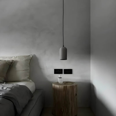 FORGI Concrete Pendant Light – Industrial LED Hanging Lamp (G4, Adjustable Height)