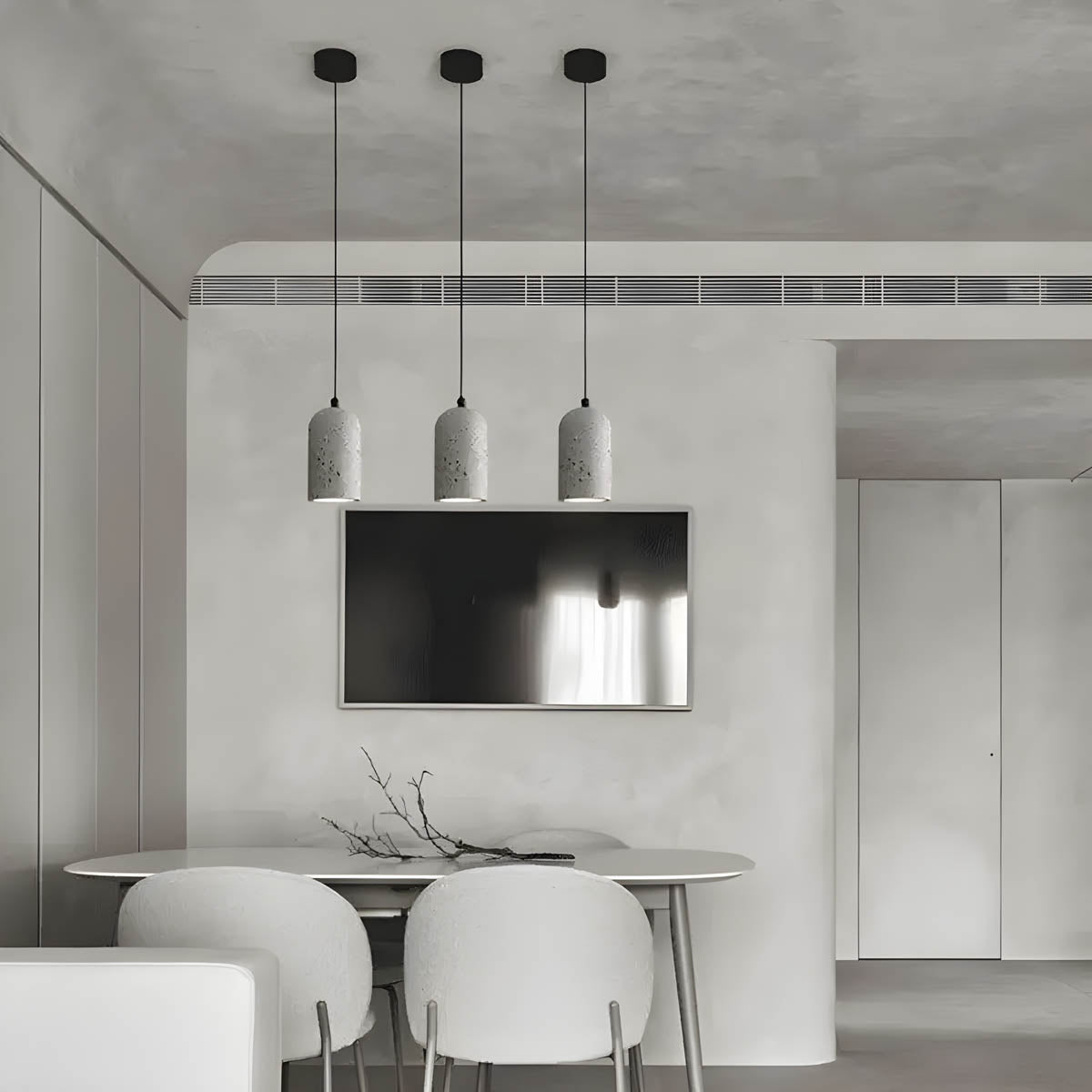 FORGI Concrete Pendant Light – Industrial LED Hanging Lamp (G4, Adjustable Height)
