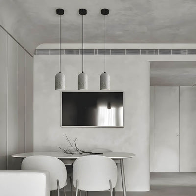 FORGI Concrete Pendant Light – Industrial LED Hanging Lamp (G4, Adjustable Height)