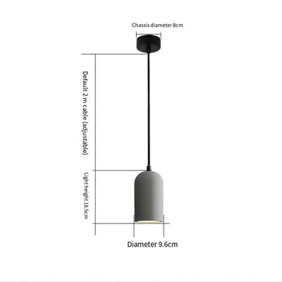FORGI Concrete Pendant Light – Industrial LED Hanging Lamp (G4, Adjustable Height)