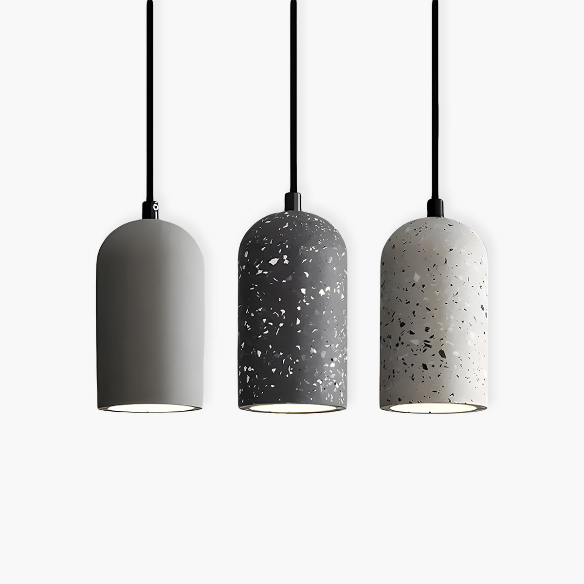 FORGI Concrete Pendant Light – Industrial LED Hanging Lamp (G4, Adjustable Height)