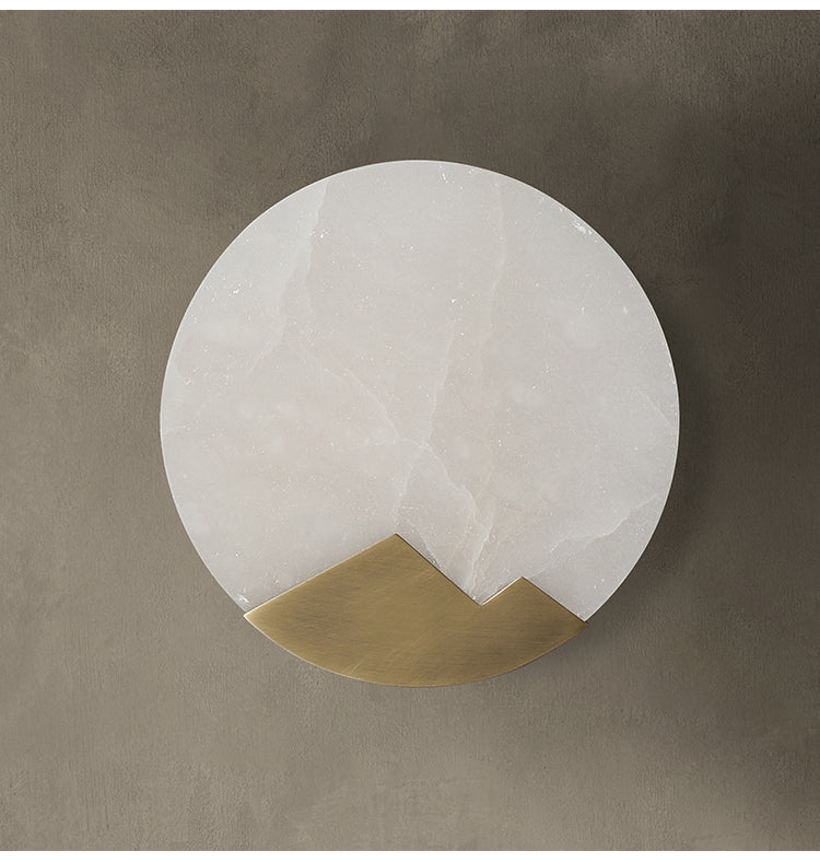Nordic Minimalist Marble Wall Light – Elegant Brass & Marble Accent Lighting