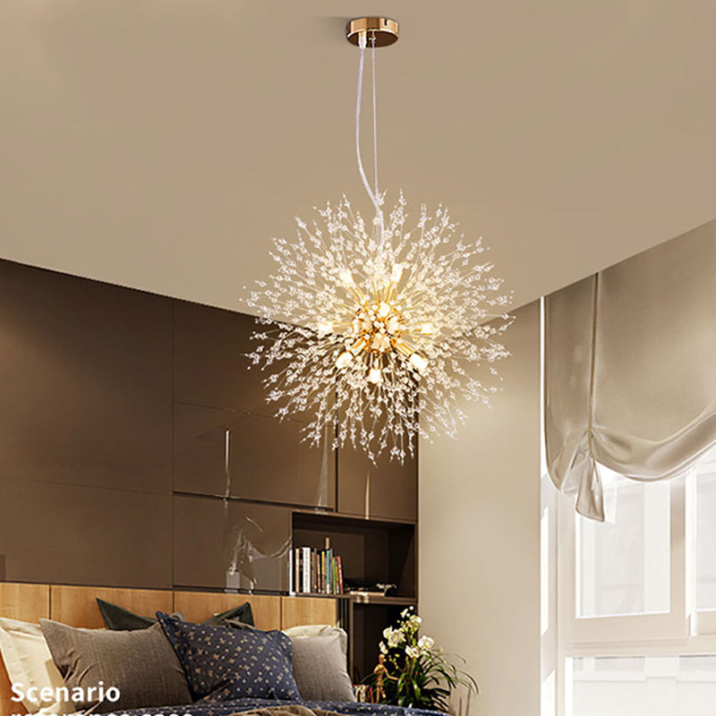 Crystal LED Pendant Light – Modern Pusteblume-Inspired Chandelier