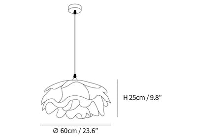 Flower-Shaped White Pendant Light – Elegant LED Ceiling Lamp with Adjustable Height