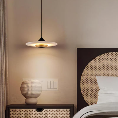 Flying Saucer Marble Pendant Light – Elegant LED Hanging Lamp (3000K-6000K)