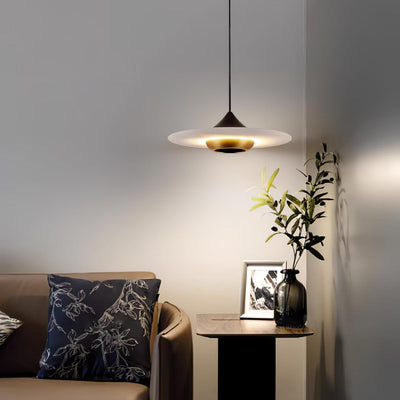 Flying Saucer Marble Pendant Light – Elegant LED Hanging Lamp (3000K-6000K)