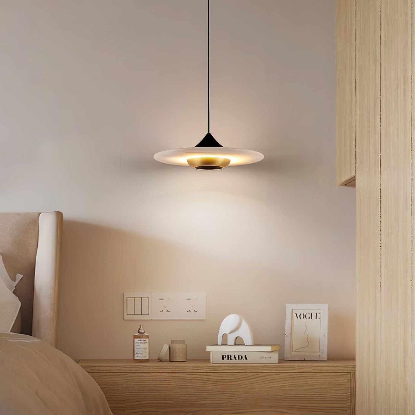 Flying Saucer Marble Pendant Light – Elegant LED Hanging Lamp (3000K-6000K)