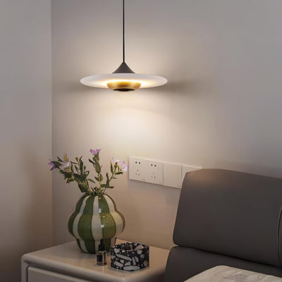 Flying Saucer Marble Pendant Light – Elegant LED Hanging Lamp (3000K-6000K)