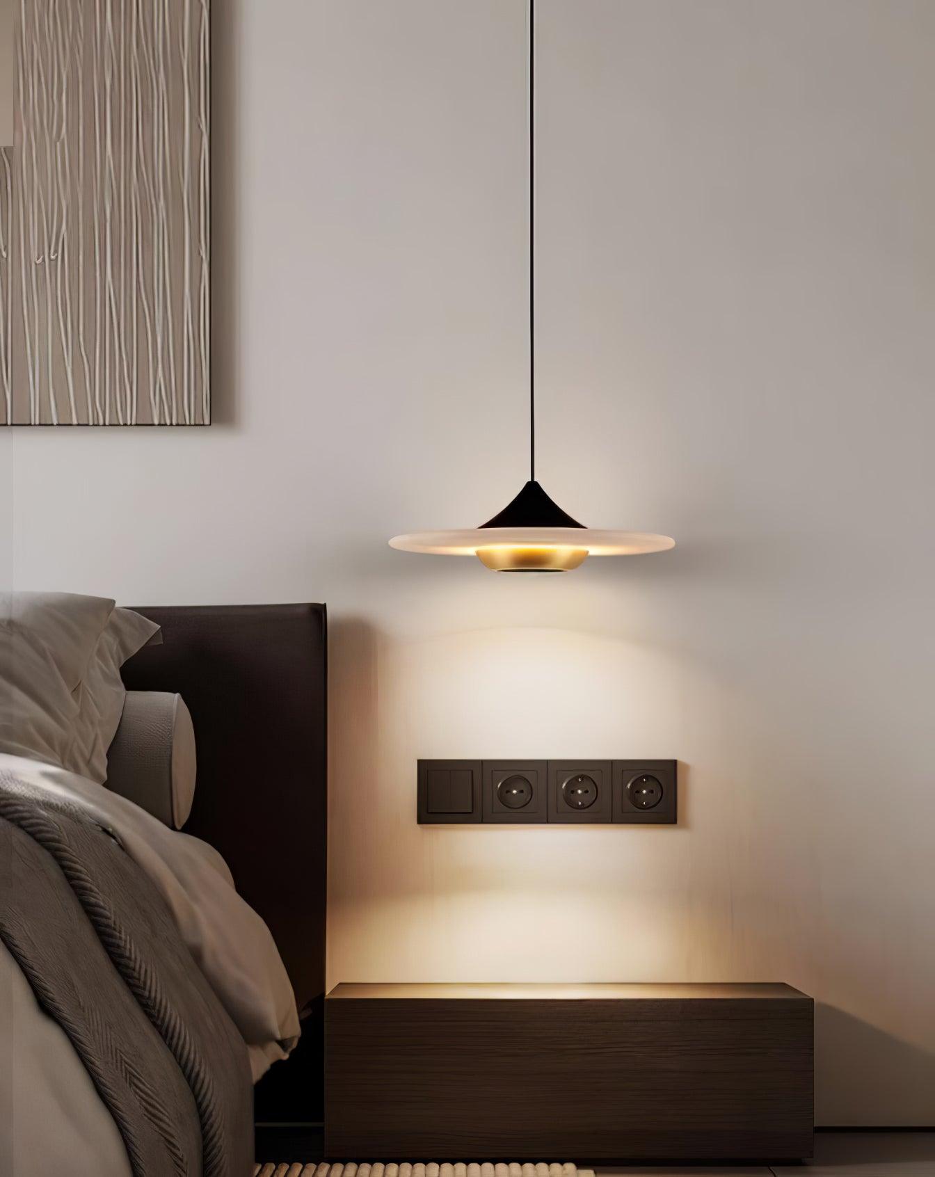 Flying Saucer Marble Pendant Light – Elegant LED Hanging Lamp (3000K-6000K)