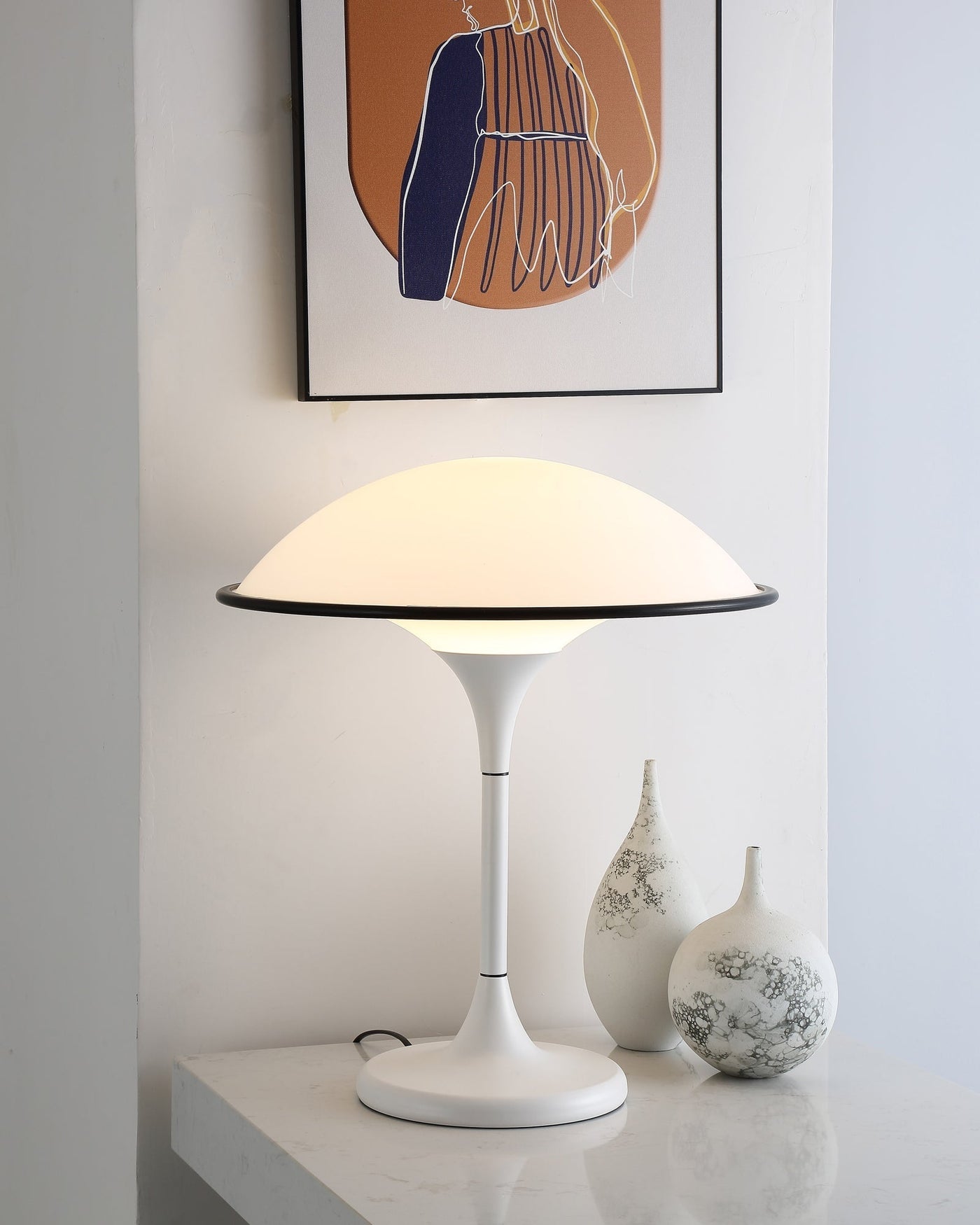 Fontana Table Lamp – Retro Modern LED Desk Light with Dome Shade (E26/E27, 40W)