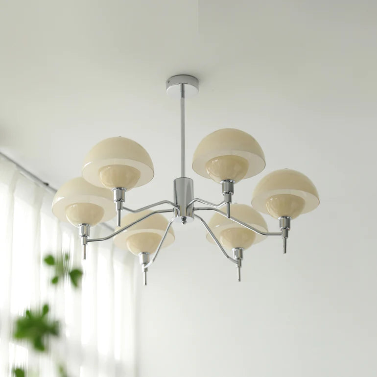 French Bubble Cream Chandelier – Elegant Glass & Crystal Pendant Light
