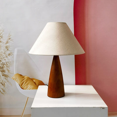 Century Style Solid Wood Table Lamp – Timeless Design with Warm LED Light