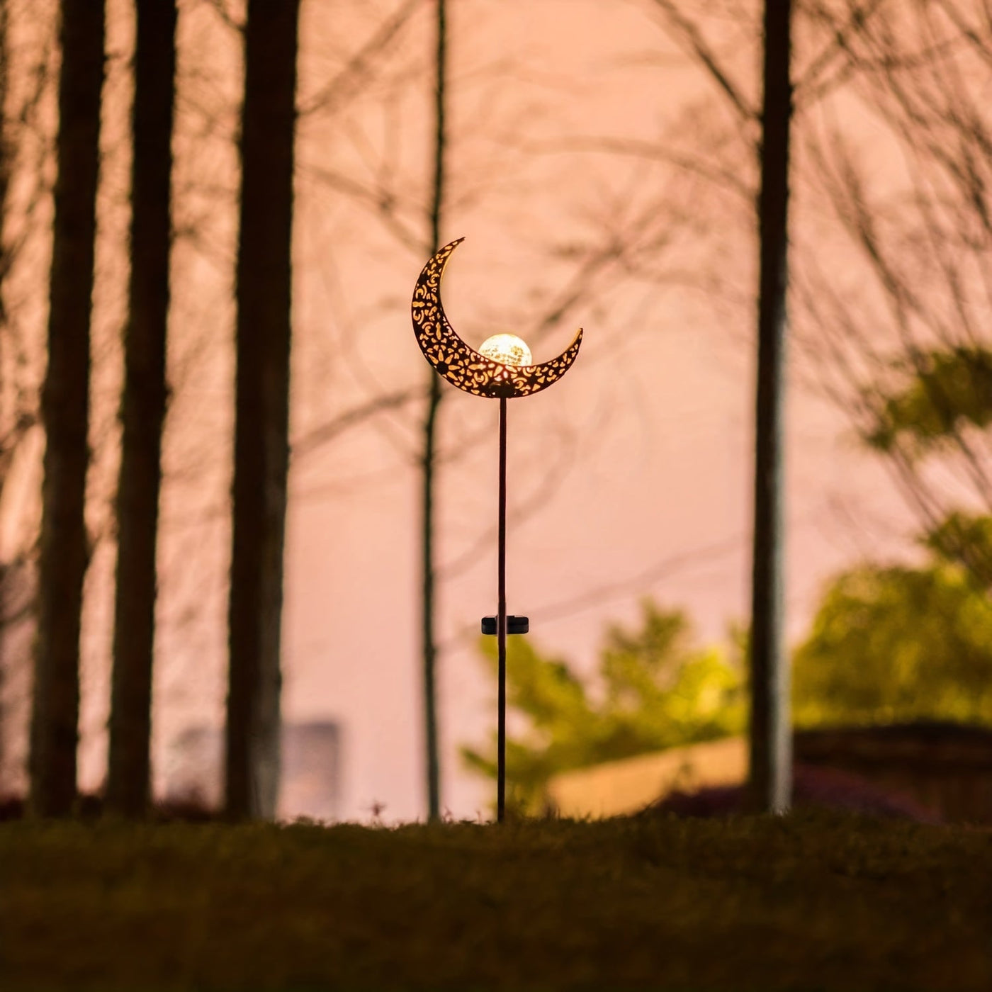 Celestial Solar Garden Light – Glass & Metal Outdoor Lantern (Solar-Powered, Weatherproof)
