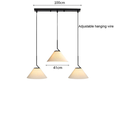 Nordic Pleated Cream Pendant Light – Soft Elegance for Modern Interiors