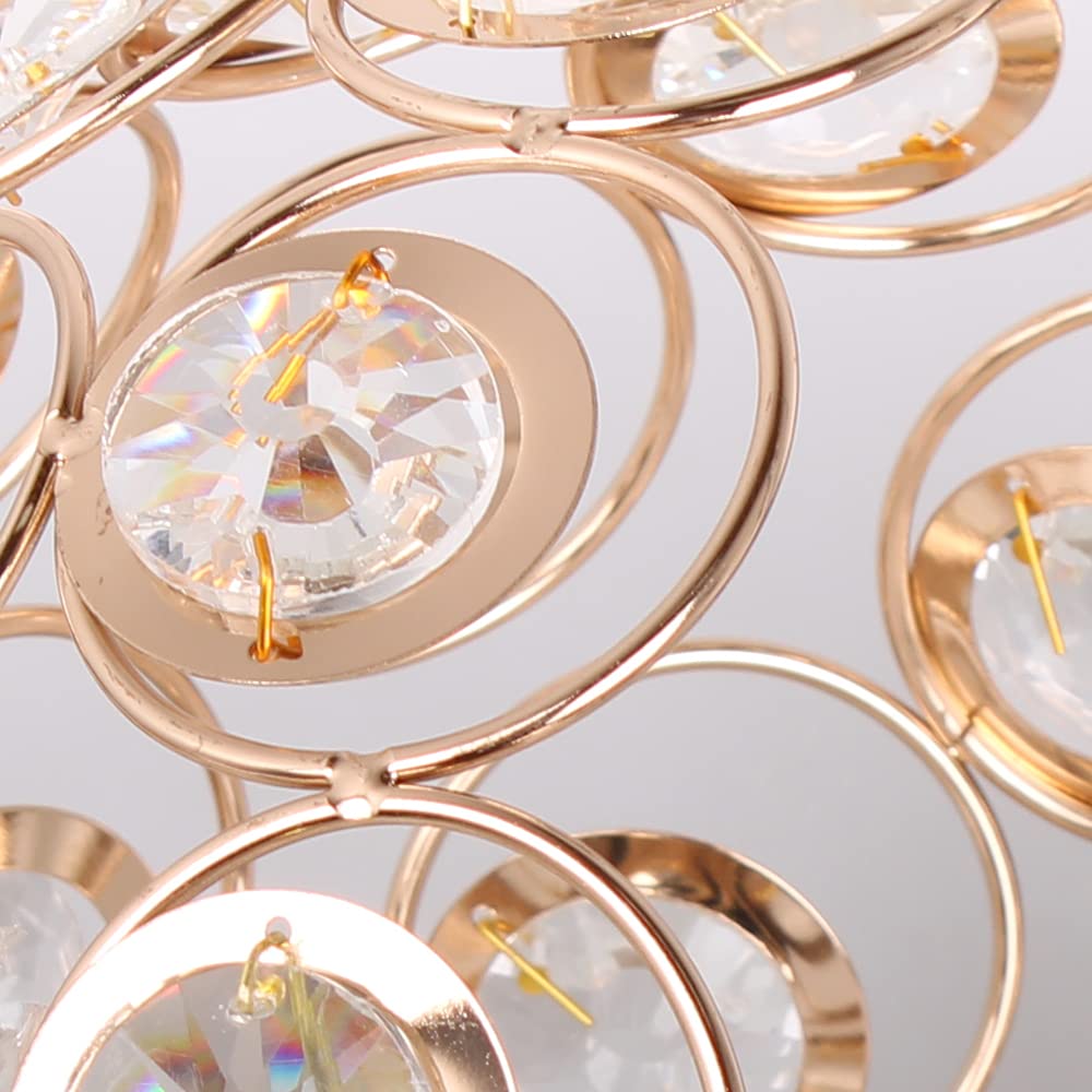 Fancy Gold Luxury Ceiling Light – Elegant Crystal Ball Flush Mount for Hallways & Entryways