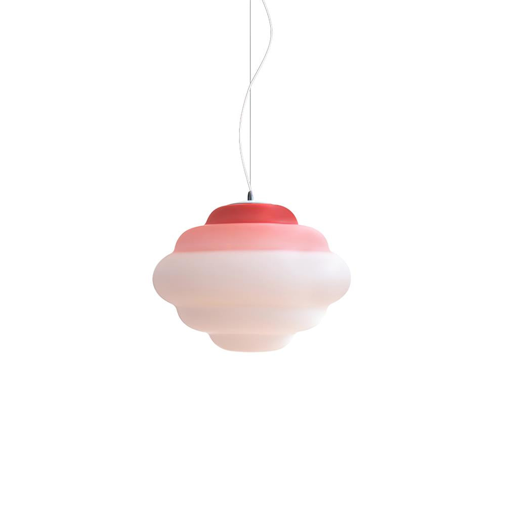 Gradient Cloudy Pendant Light – Frosted Glass Hanging Lamp in Vibrant Colours (E26/E27, Adjustable)
