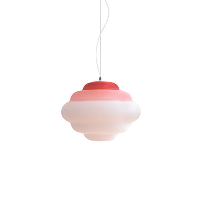 Gradient Cloudy Pendant Light – Frosted Glass Hanging Lamp in Vibrant Colours (E26/E27, Adjustable)