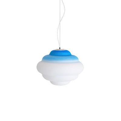 Gradient Cloudy Pendant Light – Frosted Glass Hanging Lamp in Vibrant Colours (E26/E27, Adjustable)