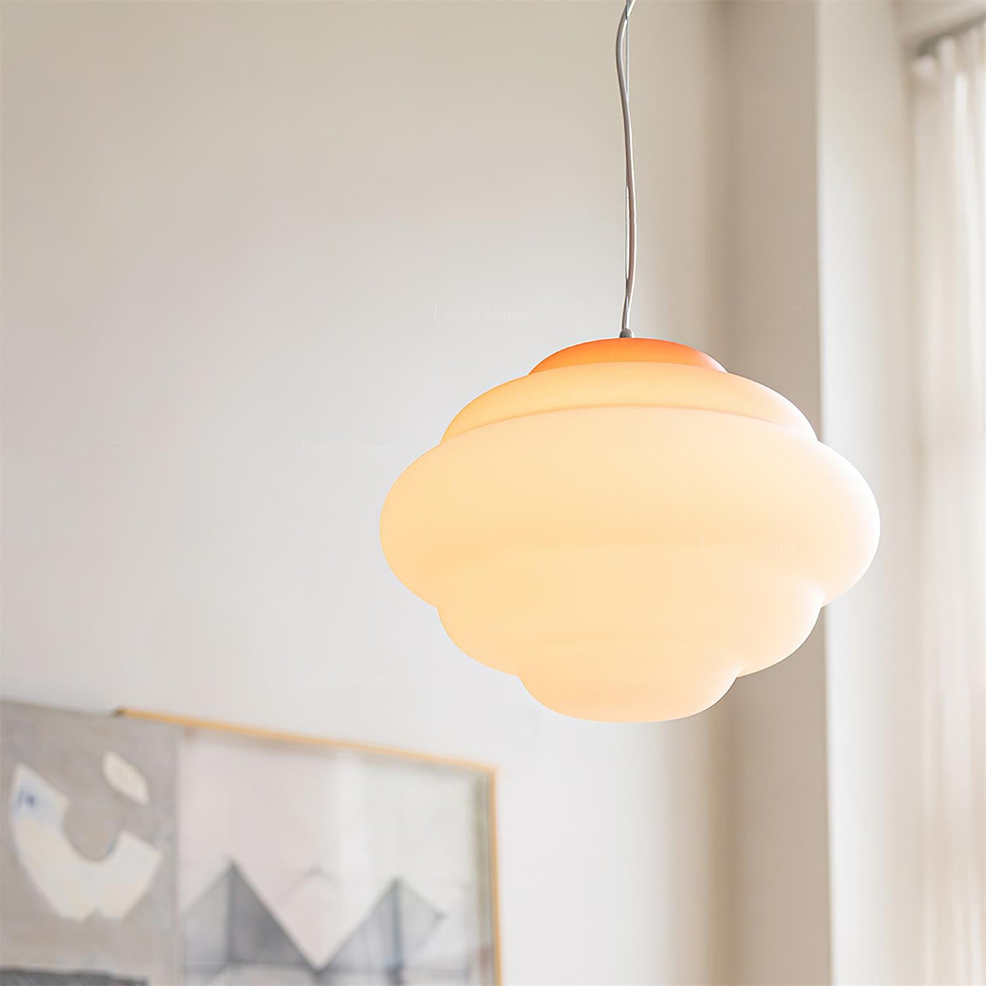 Gradient Cloudy Pendant Light – Frosted Glass Hanging Lamp in Vibrant Colours (E26/E27, Adjustable)