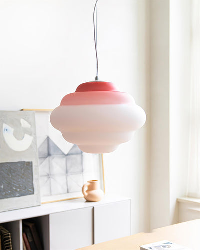 Gradient Cloudy Pendant Light – Frosted Glass Hanging Lamp in Vibrant Colours (E26/E27, Adjustable)