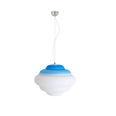 Gradient Cloudy Pendant Light – Frosted Glass Hanging Lamp in Vibrant Colours (E26/E27, Adjustable)