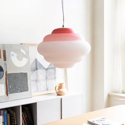 Gradient Cloudy Pendant Light – Frosted Glass Hanging Lamp in Vibrant Colours (E26/E27, Adjustable)