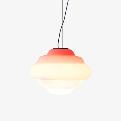 Gradient Cloudy Pendant Light – Frosted Glass Hanging Lamp in Vibrant Colours (E26/E27, Adjustable)