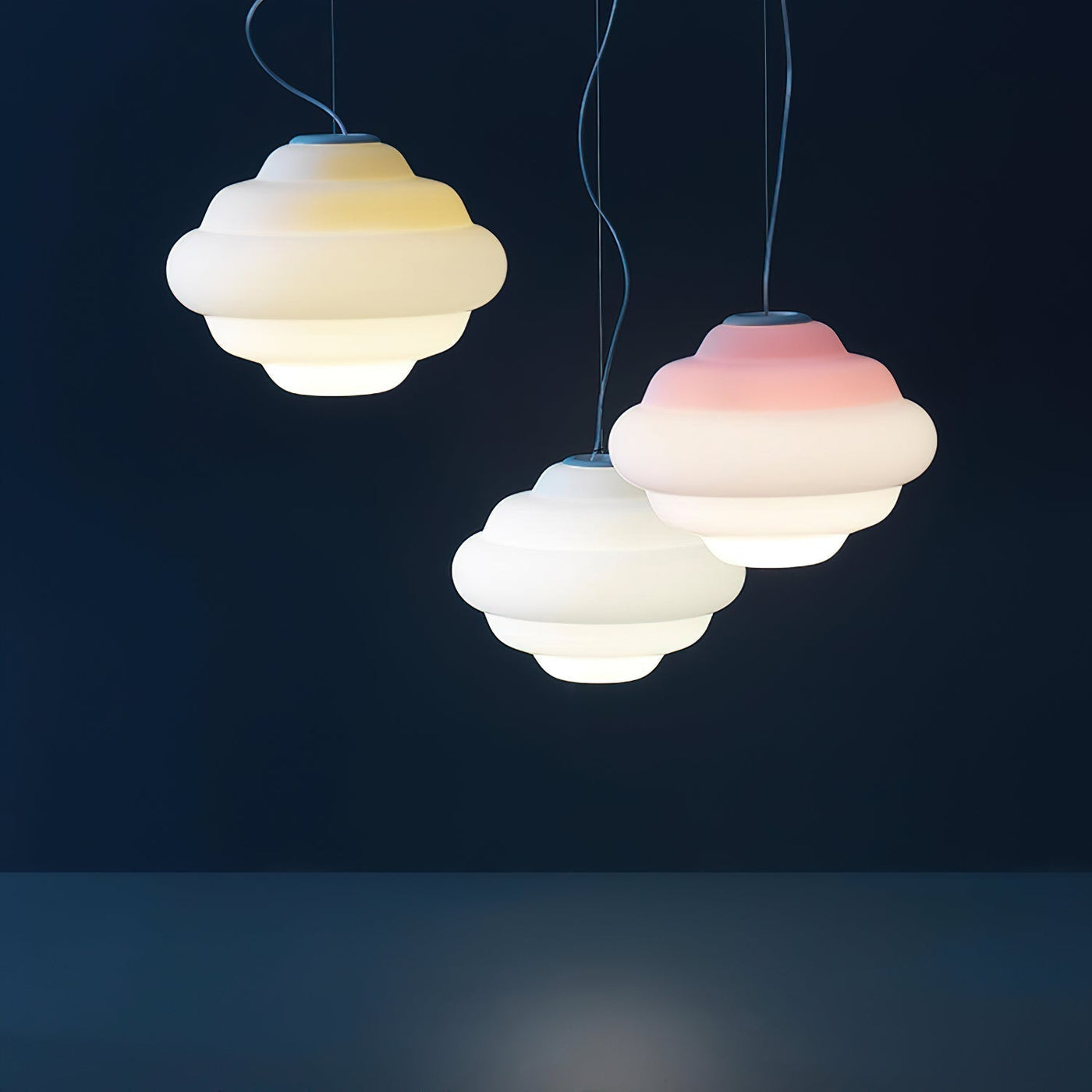 Gradient Cloudy Pendant Light – Frosted Glass Hanging Lamp in Vibrant Colours (E26/E27, Adjustable)