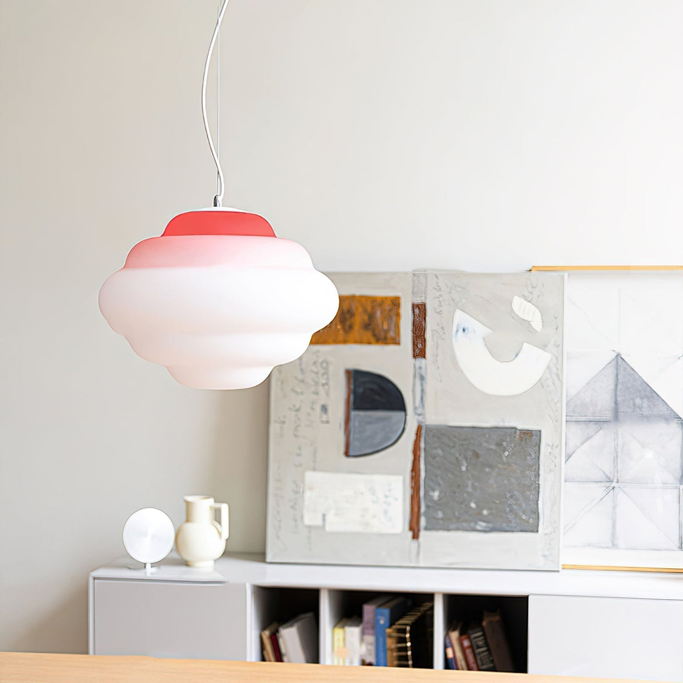 Gradient Cloudy Pendant Light – Frosted Glass Hanging Lamp in Vibrant Colours (E26/E27, Adjustable)