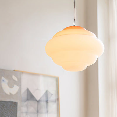 Gradient Cloudy Pendant Light – Frosted Glass Hanging Lamp in Vibrant Colours (E26/E27, Adjustable)