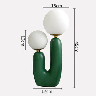Cactus Table Lamp – Modern LED Touch Lamp with Milky Glass Spheres