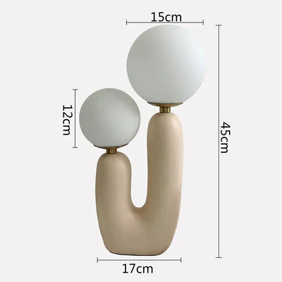 Cactus Table Lamp – Modern LED Touch Lamp with Milky Glass Spheres