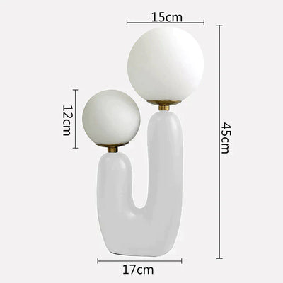 Cactus Table Lamp – Modern LED Touch Lamp with Milky Glass Spheres